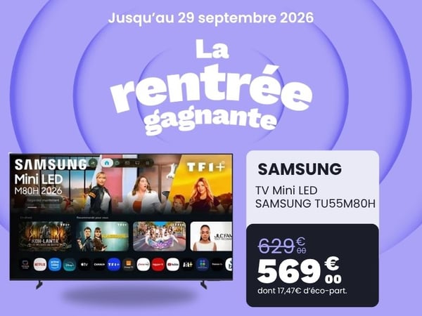découvrez le TV Mini LED SAMSUNG TU55M80H dans votre magasin Boulanger Boulogne-Sur-Mer