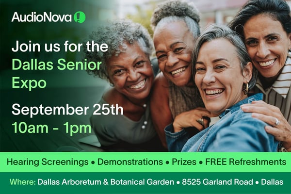Image inviting you to join AudioNova at the Dallas Senior Expo on September 25th.