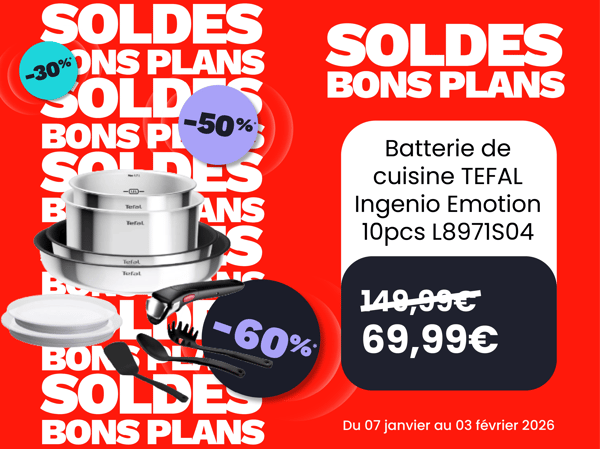 Batterie de cuisine TEFAL Ingenio Emotion 10pcs L8971S04