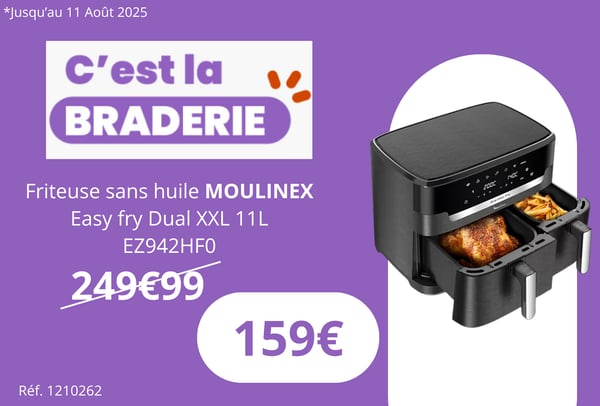 Friteuse sans huile MOULINEX Easy fry Dual XXL 11L EZ942HF0 BOULANGER Perpignan