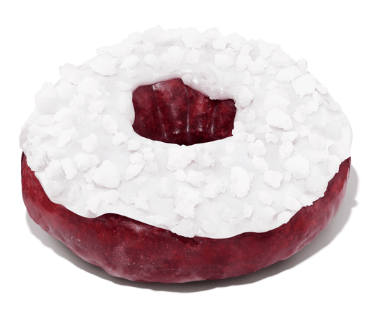 Frosty Red Velvet Specialty Donut