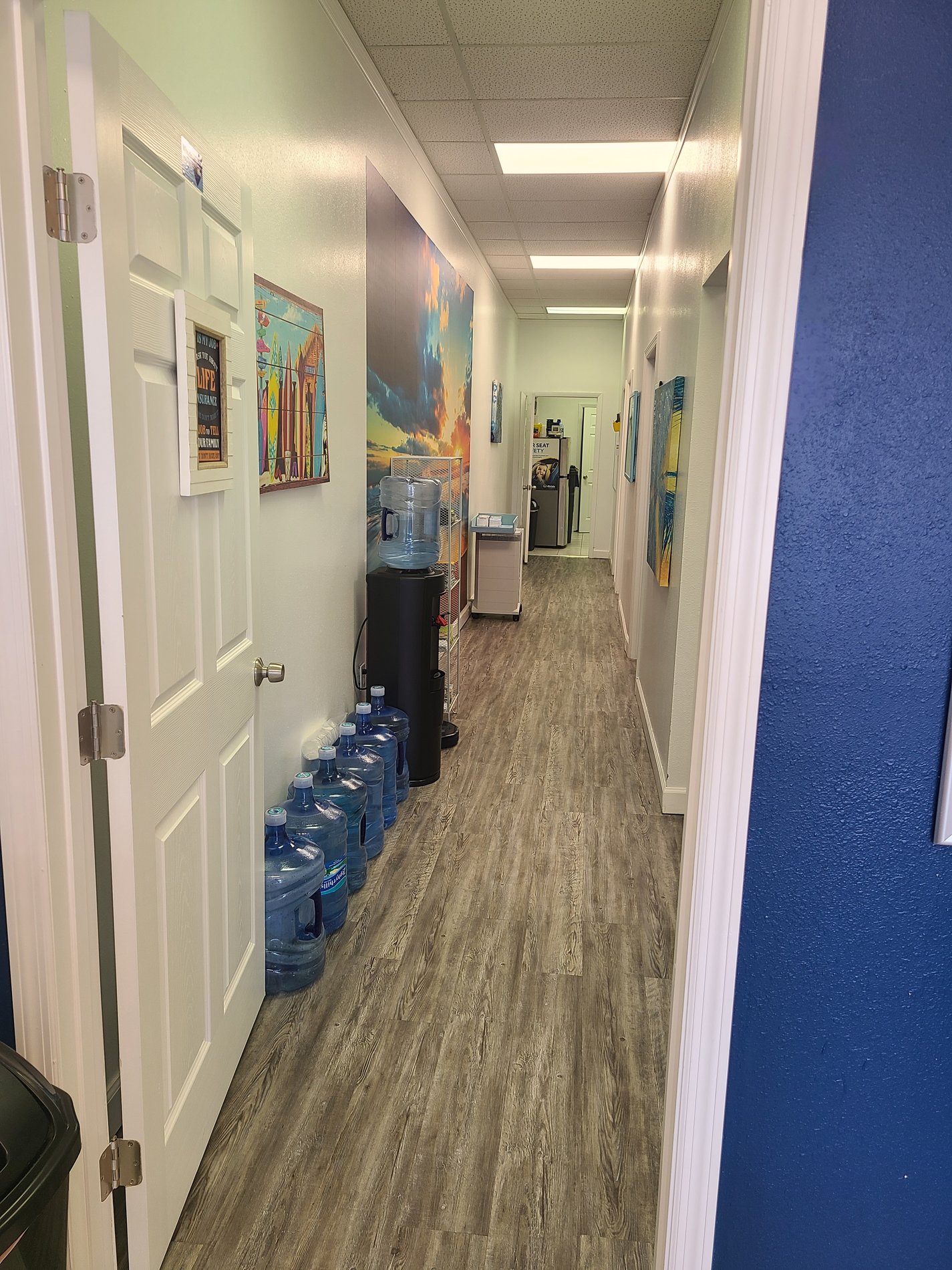 Hall way to back offices