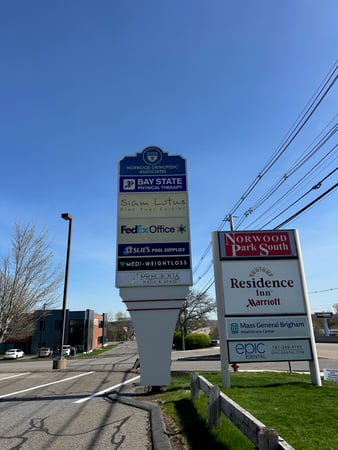MA-Norwood-BSPT View of sign from road.