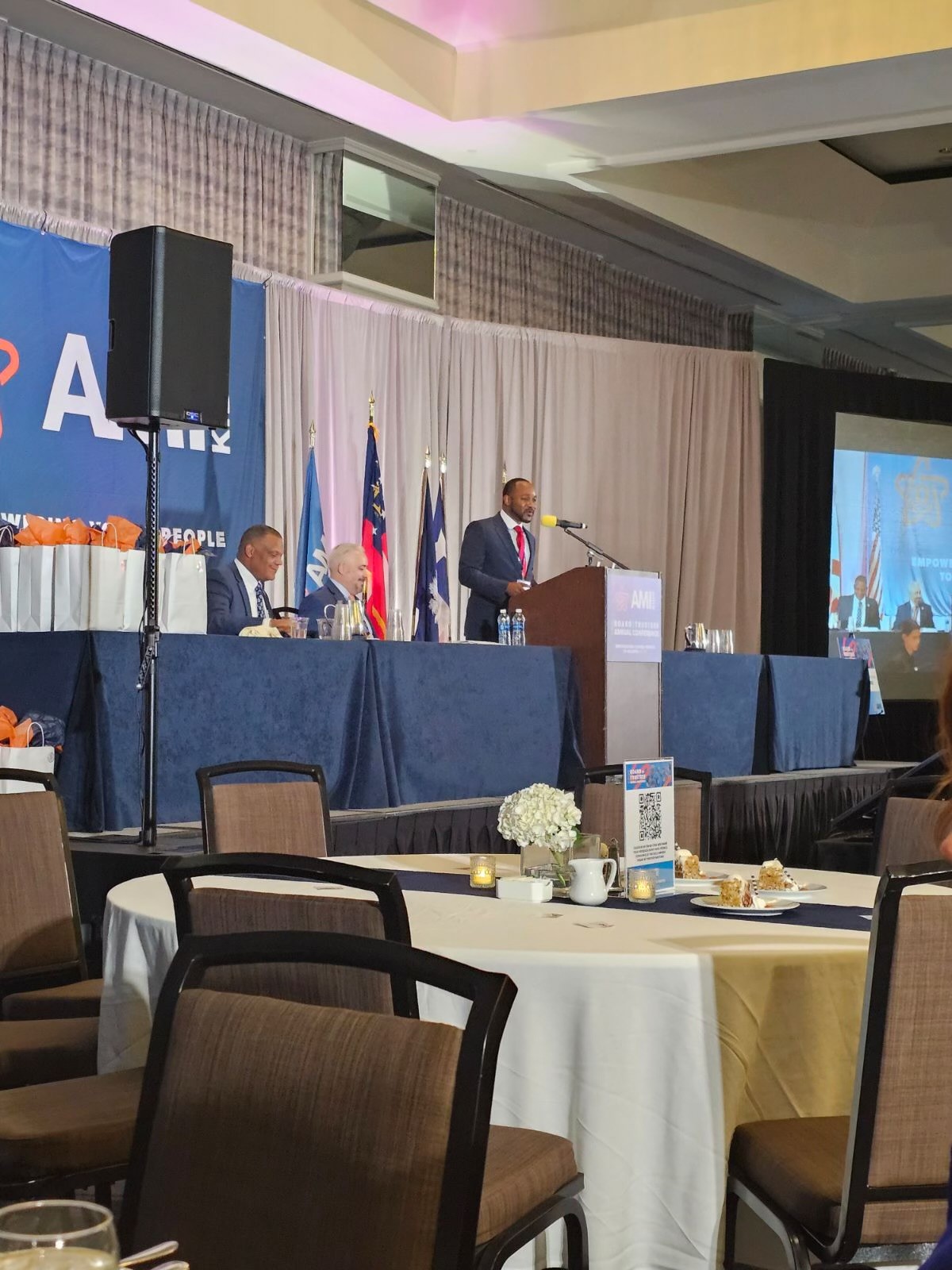 Giving a speech at the annual AMIKids Conference in Tampa, Florida