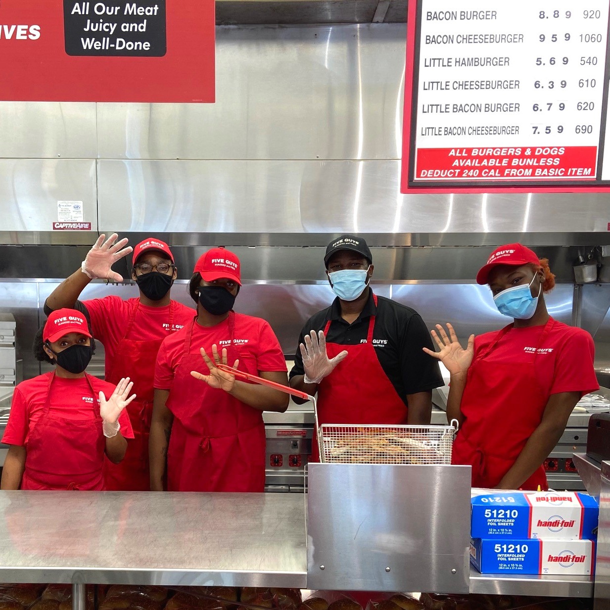 Five Guys at 600 Greenville Blvd. SE in Greenville, NC.