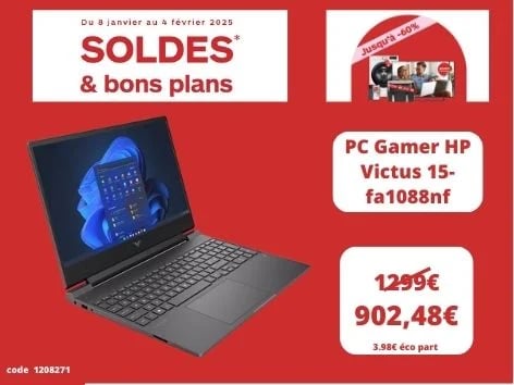 PC Gamer HP Victus 15-fa1088nf chez BOULANGER Perpignan
