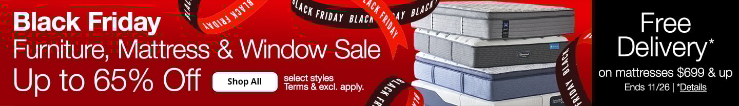 Save up to 65% off during JCPenney's Black Friday Furniture, Mattress, & Window Sale!
