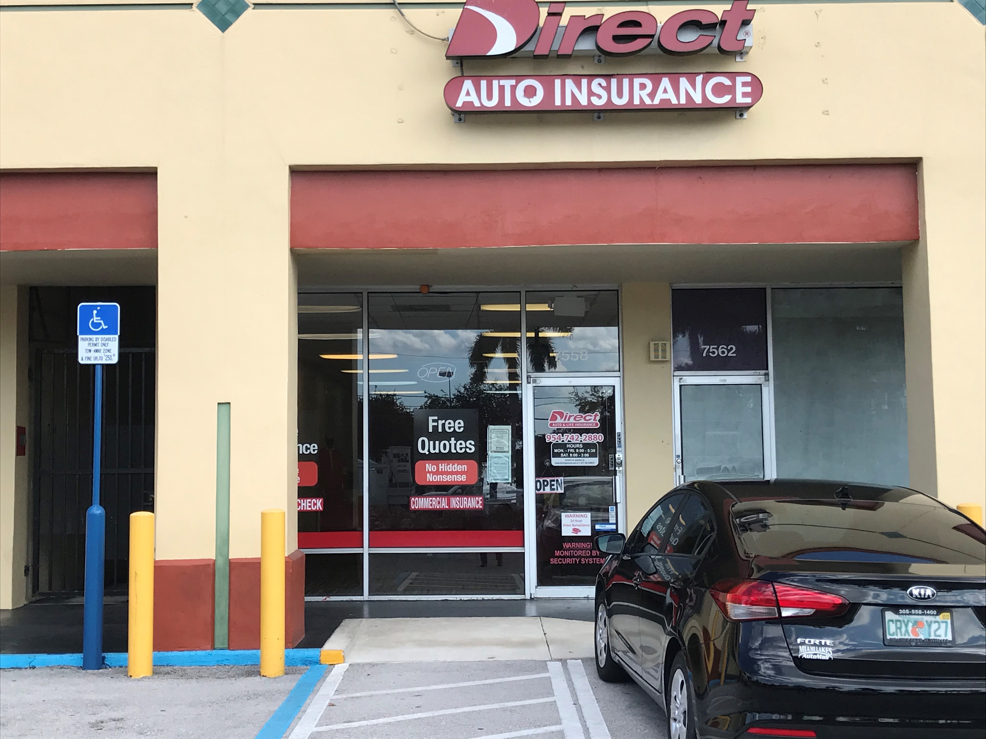 Direct Auto Insurance storefront located at  7558 West Commercial Boulevard, Lauderhill