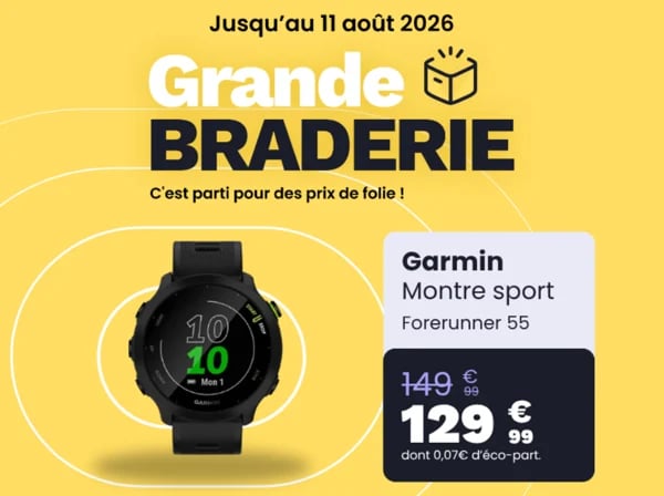 🏃‍♂️ Grande Braderie : Boostez vos entraînements avec la Garmin Forerunner 55 à prix fou ! 📦💥