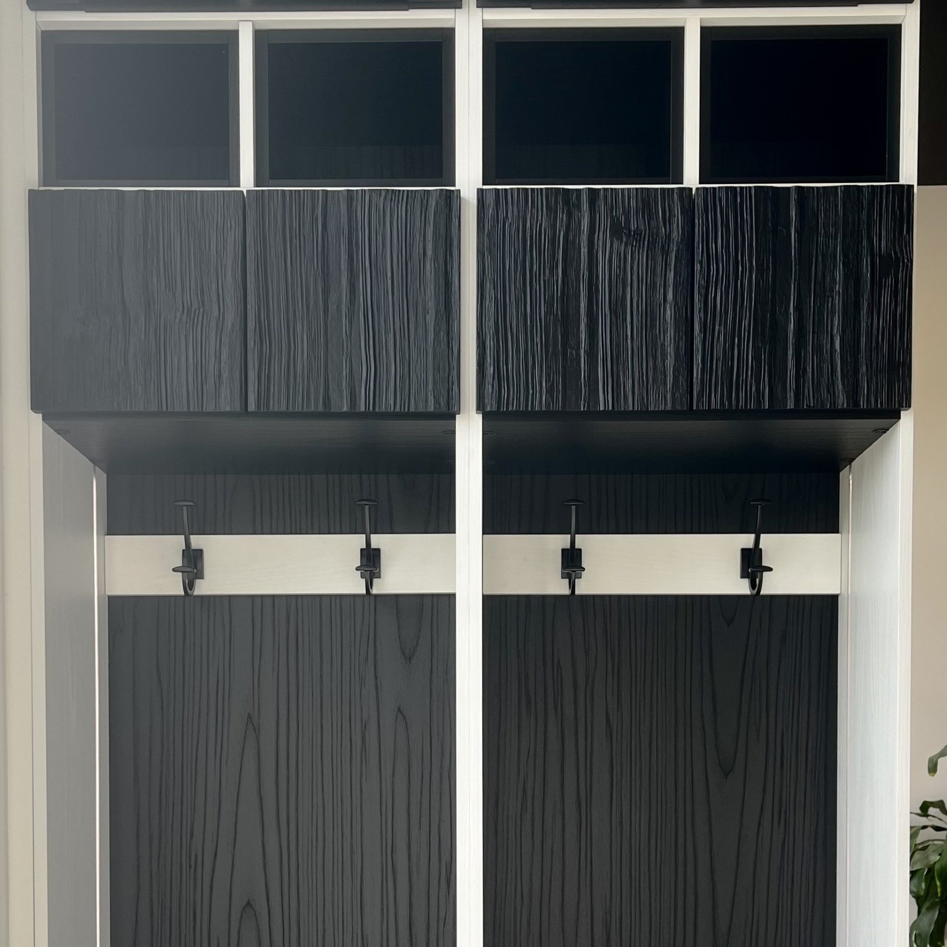 Custom built in closet design for mudroom space California Closets Pensacola & Panama City, Florida