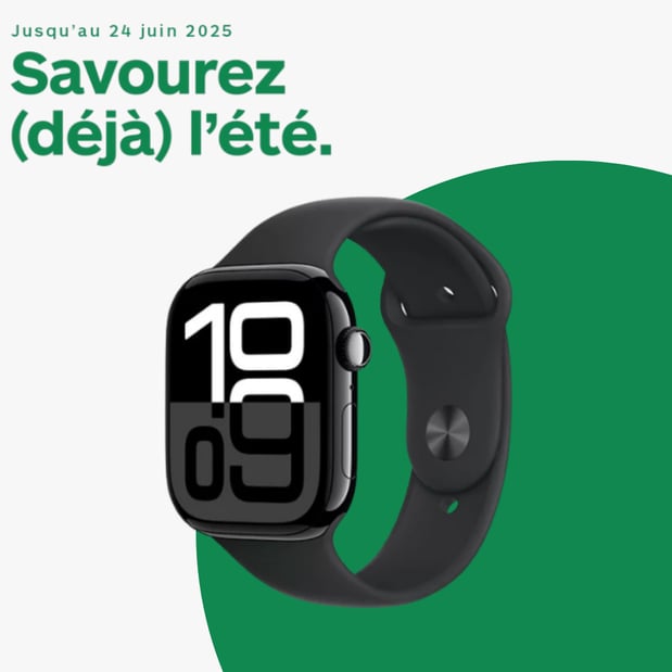 Montre connectée APPLE WATCH Serie 10 46mm Alu/Noir M/L