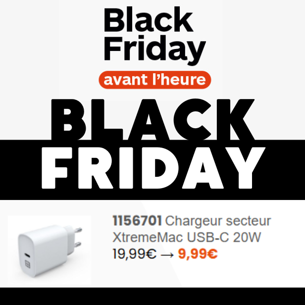 Black Friday : Chargeur secteur XtremeMac USB-C 20W
