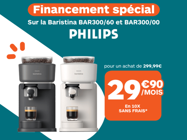 10 fois sans frais sur la la Baristina BAR300/60 et BAR300/00 à Boulanger sarcelles du 1er mai au 15 juin 2025!