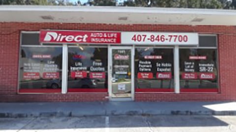 Direct Auto Insurance storefront located at  1501 North Main Street, Kissimmee