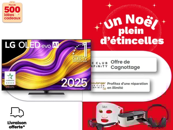 TV LG OLED en promotion chez Boulanger Toulouse Colomiers – téléviseur OLED EVO 4K, noir absolu, contraste infini, Smart TV WebOS, modèles C4 G4 B4, TV QLED MiniLED UHD 4K LG, Bose, Samsung.
TV LG disponibles chez Boulanger Toulouse Colomiers – Téléviseurs LED, QLED, Mini LED et OLED, image 4K et Smart TV, modèles aussi comparables avec Samsung, Sony, Philips, TCL et Hisense.