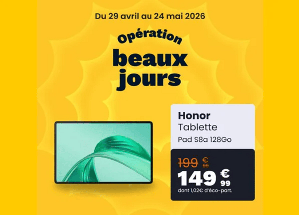 ✨ Opération beaux jours : craquez pour la Honor Pad X8a à prix cassé chez Boulanger Nantes Paridis ! 📱