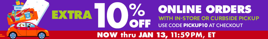 Save an extra 10% on curbside pickup orders now through Jan 13