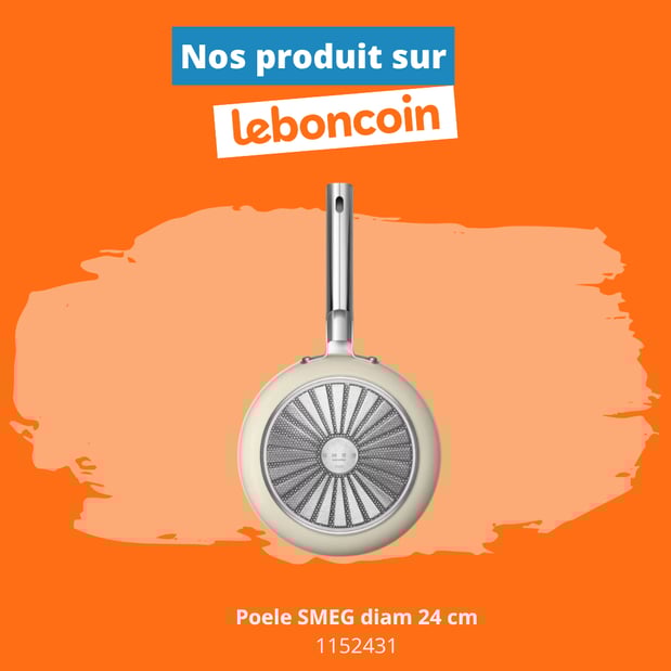 Poele SMEG 24 cm tout feux creme + Garantie 2 ans sur Leboncoin de  Boulanger Creil-Saint Maximin