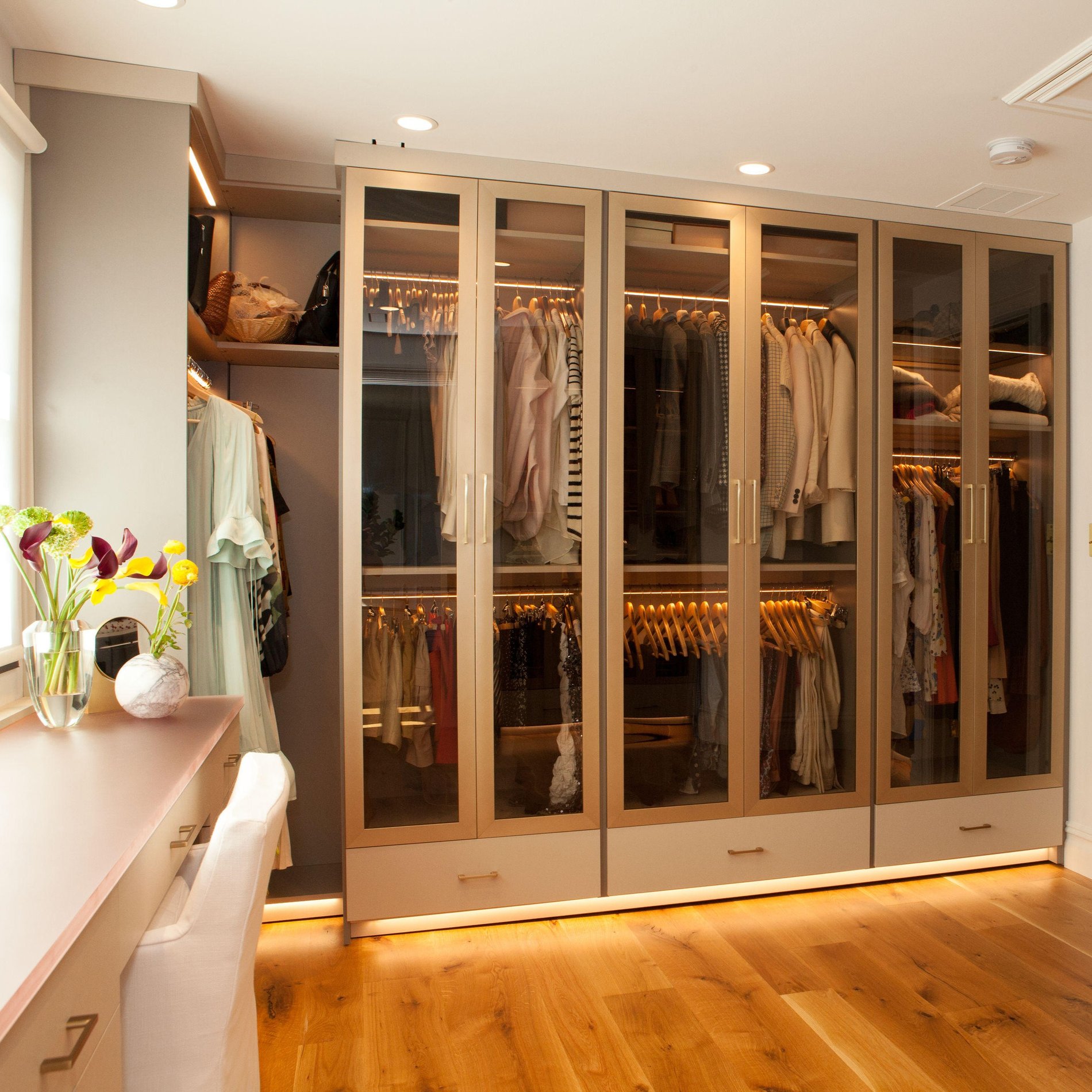 Spare Room Converted to Dressing Room with Custom Vanity and Countertop in West Chester, Pennsylvania by California Closets of Philadelphia and Delaware