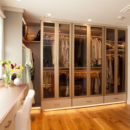 Spare Room Converted to Dressing Room with Custom Vanity and Countertop in West Chester, Pennsylvania by California Closets of Philadelphia and Delaware