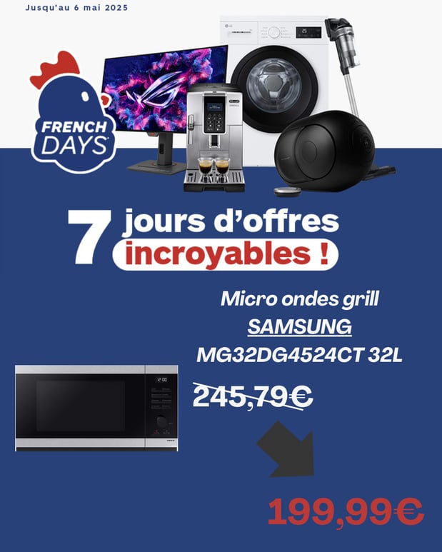 Micro ondes grill Samsung MG32DG4524CT 32L