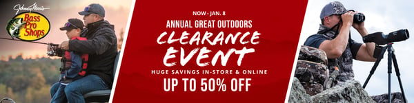 Save up to 50% at our Annual Clearance Sale at Bass Pro Shops