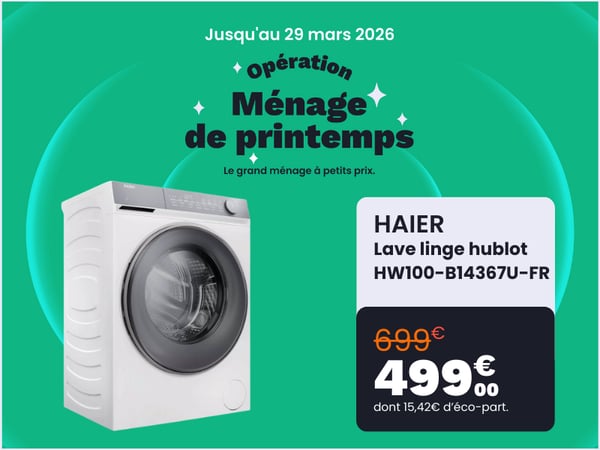 Lave linge hublot HAIER HW100-B14367U-FR