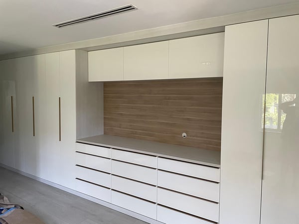 Endless storage in this custom wall unit by California Closets Miami, Florida.