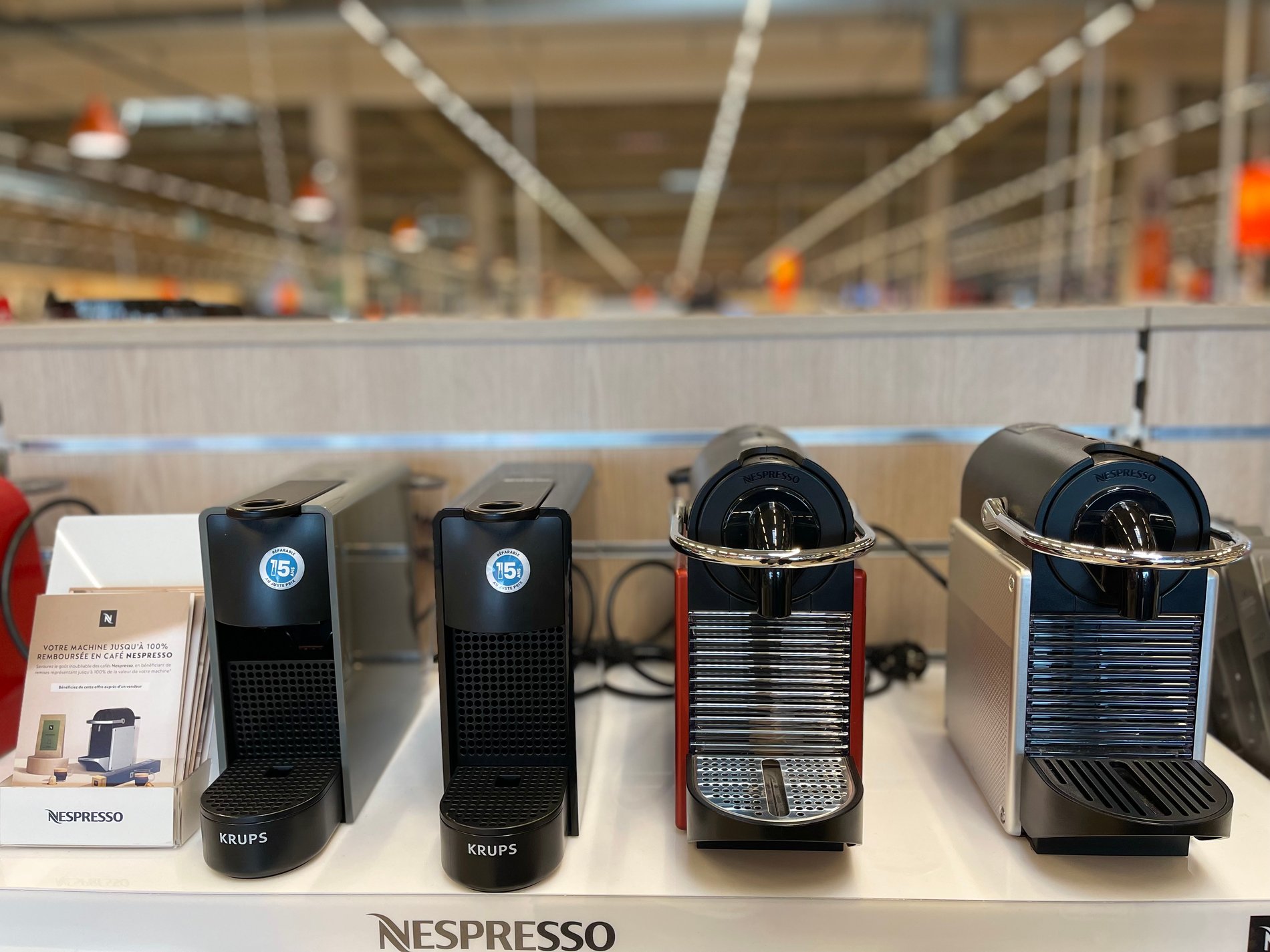 rayon des machines à café nespresso gamme originale à boulanger nantes atlantis saint herblain