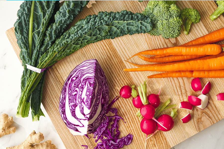 in season vegetables and leafy greens