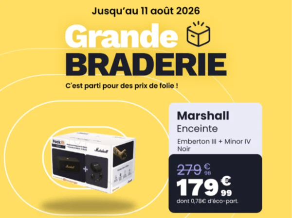 Enceinte portable MARSHALL Emberton III + Minor IV Noir