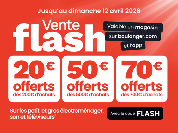 Vente Flash 20€ * 50€ * 70€