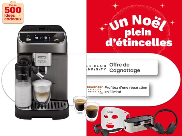 Une formidable idée de cadeau de Noël ? Réalisez le café de vos rêves avec nos broyeurs à café : fraîcheur et saveur à chaque tasse à découvrez la gamme de Delonghi Chez Boulanger Bordeaux Mérignac.