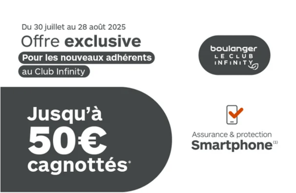 Rejoignez le Club Infinity et cagnottez jusqu’à 50€ !