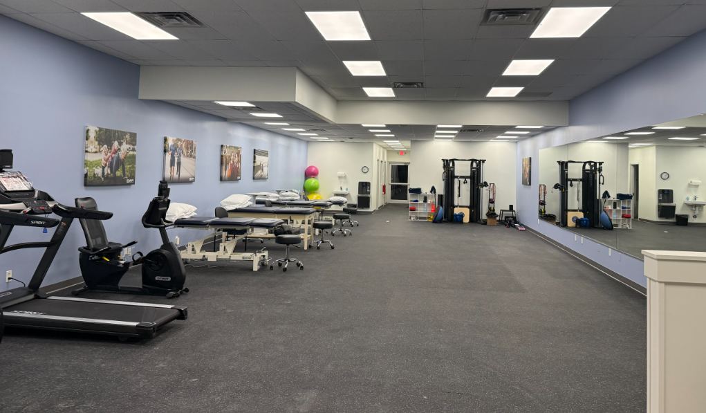 MVPT Physical Therapy - East Rochester Clinic patient care area. Equipment and machines in patient care area at MVPT Physical Therapy - East Rochester New York