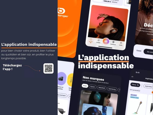 Trouvez le produit parfait et suivez son entretien en un clic grâce à l’app Boulanger.