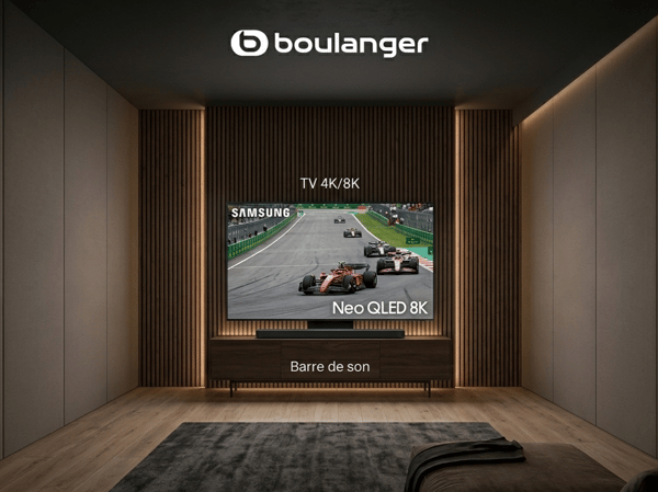 Télévisions et barres de son exposées chez Boulanger Chambéry