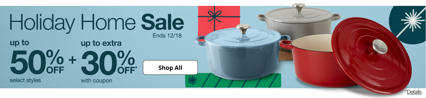 Save up to 50% off plus an extra 30% off during JCPenney's Holiday Home Sale