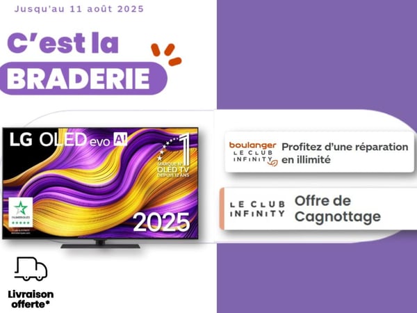 Découvrez le TV LG Oled G5 à Pau ! Profitez d'une promo exceptionnelle sur une sélection de TV Oled LG G5 à Boulanger Pau Lons !
