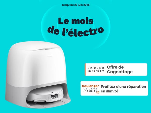 Offrez-vous un intérieur impeccable avec le ROBOROCK Qrevo CurvX White en promotion chez  Boulanger Poitiers - Chasseneuil Du Poitou