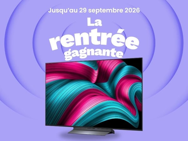 TV 4K présentée pour La Rentrée Gagnante, avec sélection de TV OLED, QLED et Mini LED Samsung, LG, TCL et Philips chez Boulanger Nîmes.