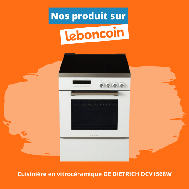 Cuisinière en vitrocéramique DE DIETRICH DCV1568W multifonction chez Boulanger Creil-Saint Maximin
