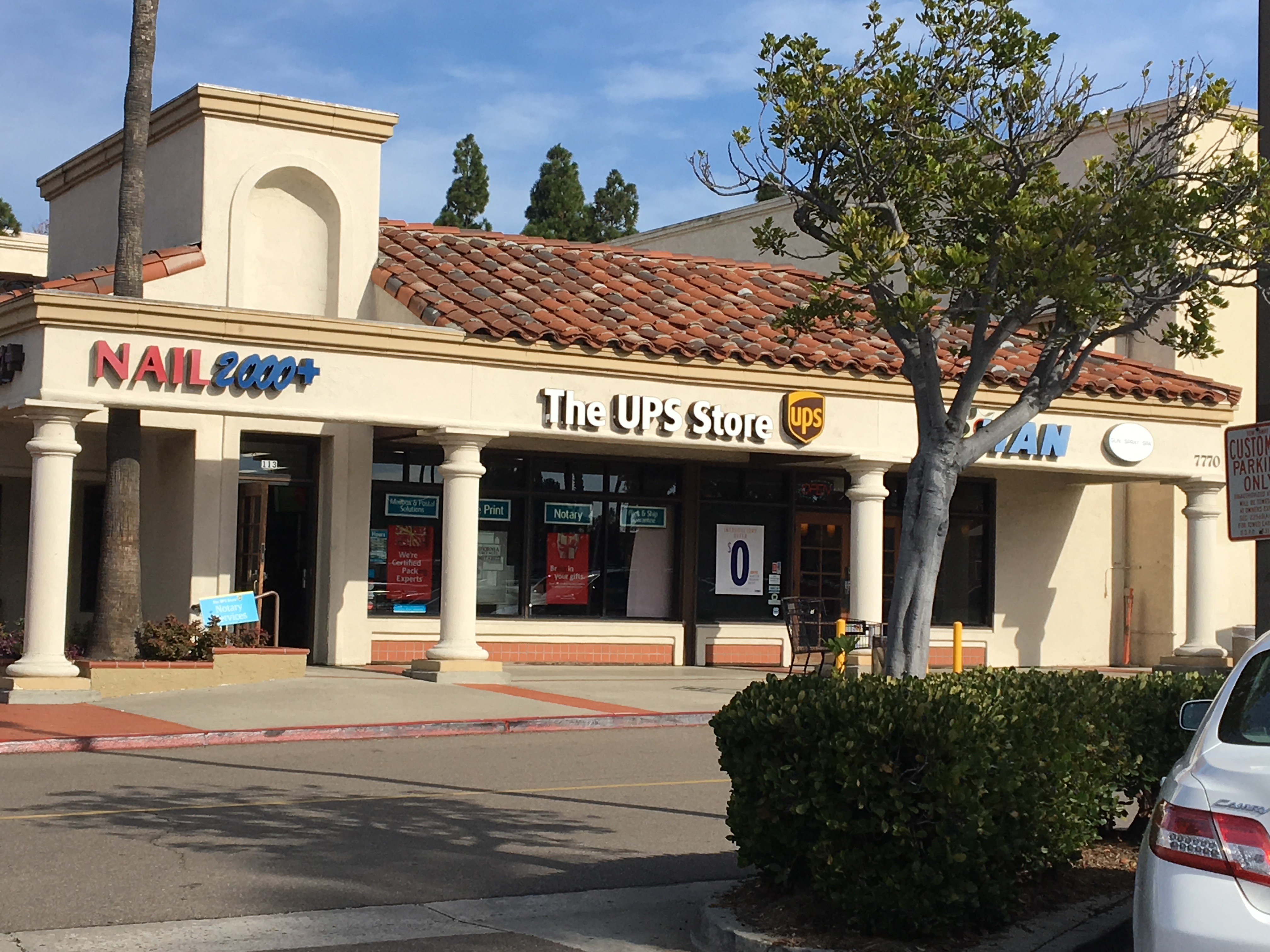 Facade of The UPS Store UTC - La Jolla Colony Plaza