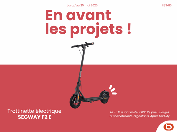 découvrez le Trottinette électrique SEGWAY F2 E  dans votre magasin Boulanger Boulogne-Sur-Mer