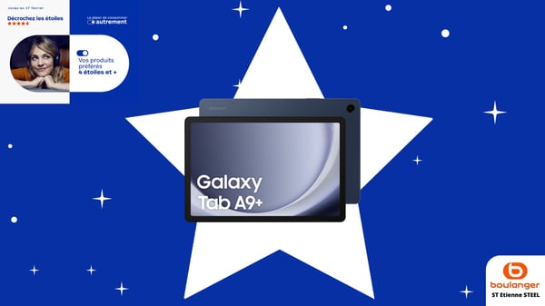 Tablette Android SAMSUNG Galaxy Tab A9+ 64Go Wifi Bleu Marine dans votre magasin Boulanger St Etienne STEEL !
