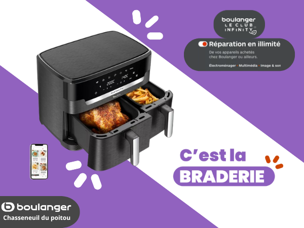Friteuse sans huile MOULINEX Easy fry Dual XXL 11L EZ942HF0