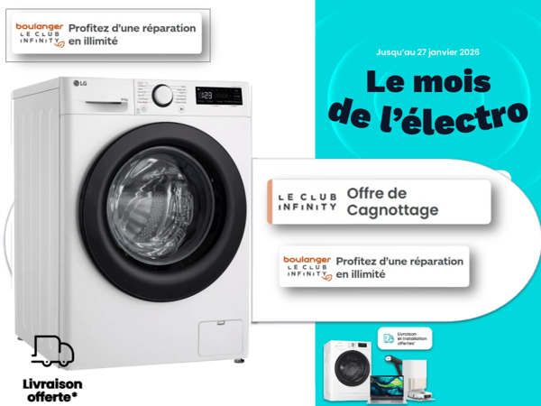 Envie d'une promo en lave-linge LG à Boulanger Tarbes ? Profitez de la livraison & de la mise en service OFFERTES pour acquérir cette machine à laver LG à Boulanger Tarbes