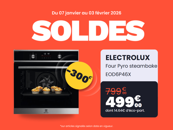 Four encastrable ELECTROLUX EOD6P46X steambake pour 499€.