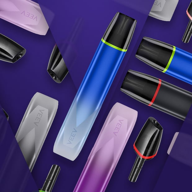 Urządzenia VEEV inPRIME, obok siebie, ułożone w różne strony