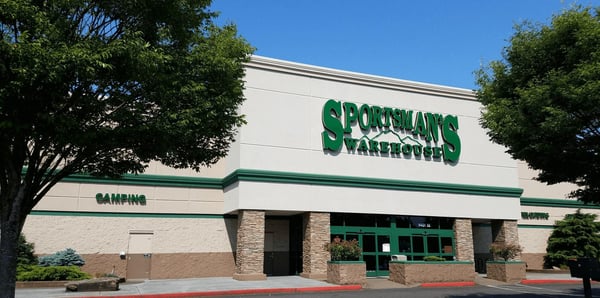 The front entrance of Sportsman's Warehouse in Portland